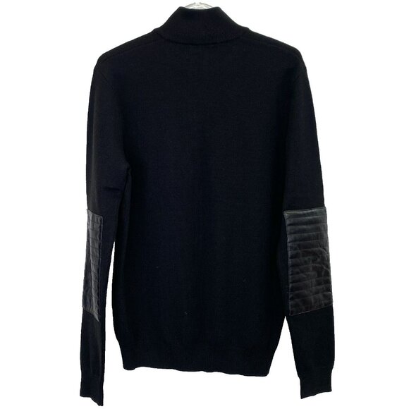 Vintage Versace Jeans Sweater Mens US Small Black 1/4 Zip Pullover Y2K 90's - Picture 5 of 7